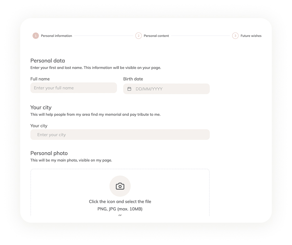 Chronological archive of moments and places